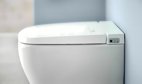 Beli pametni WC školjka z Bidejem vitra V-Care z ogrevanim sedežem in funkcijo prhe