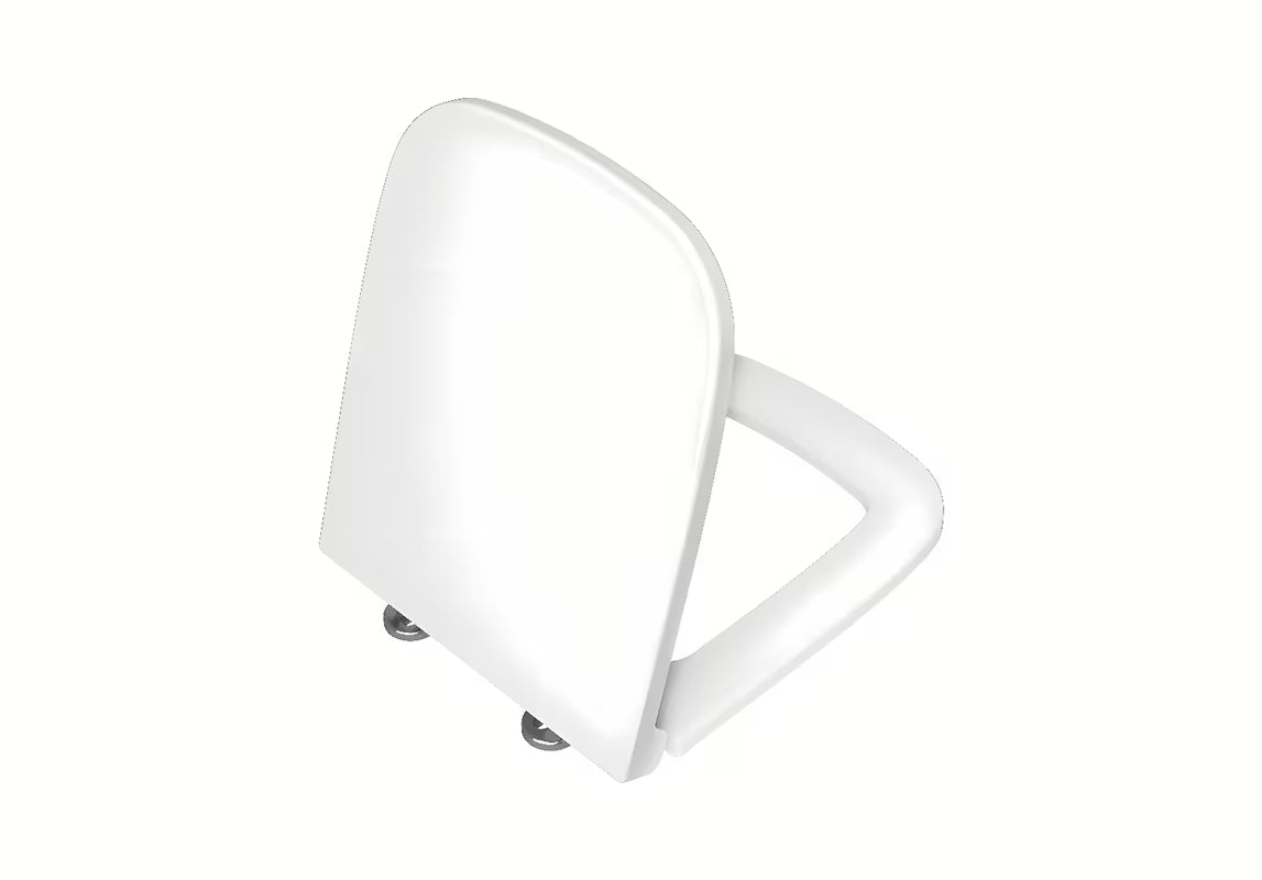 Bel duroplastni WC deska Vitra Valarte z mehko Zapiranje Soft Close in EasyLock ter kovinskimi tečaji s skritim pritrjevanjem.