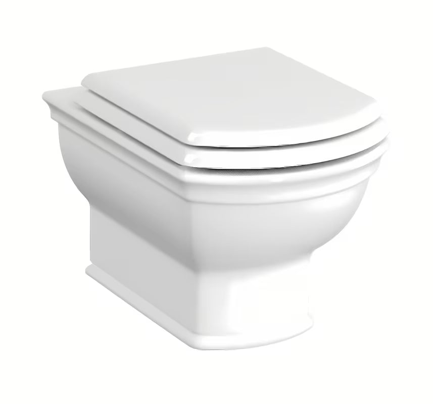 Viseča WC Školjka vitra Valarte v beli barvi z izvedbo Rim-ex brez splakovalnega kroga in skritim pritrjevanjem.