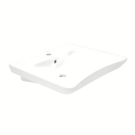 Bijeli za invalide viseči umivalnik Vitra od keramike s preljevom i otvorom pro slavinu u sredini