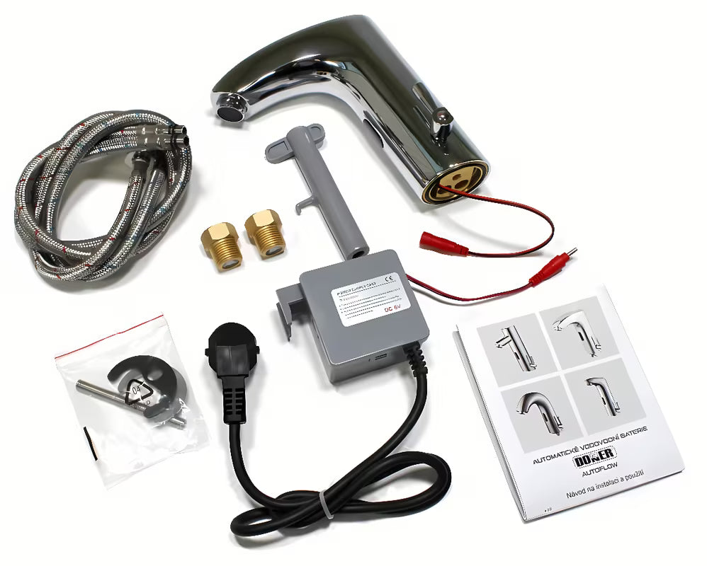 Kromirana senzorska armatura za umivalnik Weltservis Donner z infrardečim sprožanjem
