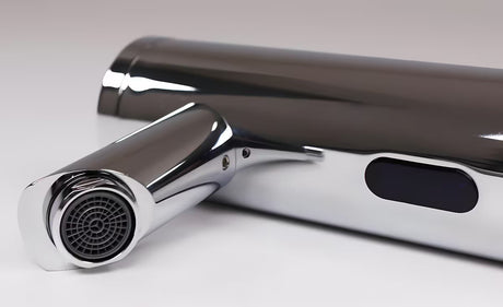 Kromirana beskontaktna senzorska armatura za umivalnik Weltservis Donner AutoFlow 01 s infracrvenim aktiviranjem