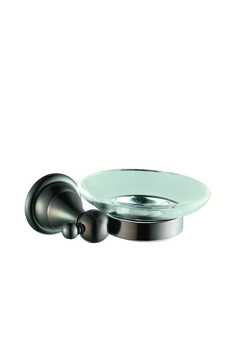 Stenska posoda za milo WF Industrial Dark-Metal u završnoj obradi uljno brušena bronca sa staklenom posudicom za sapun.