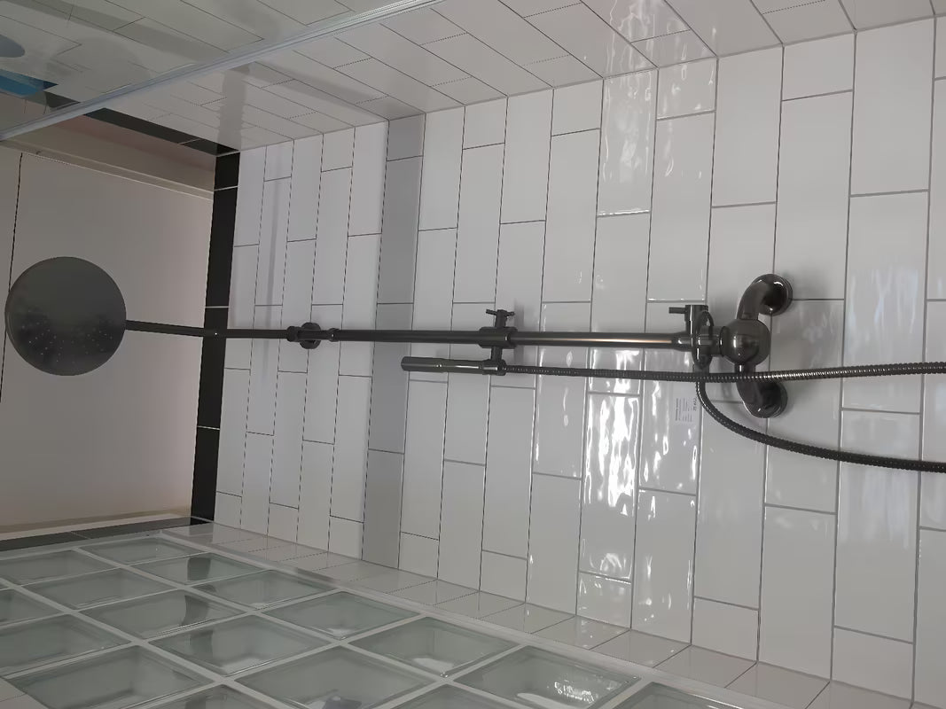 Tušni sistem WF Industrial v obdelavi oljno brušen bron z nadglavno prho 20 cm