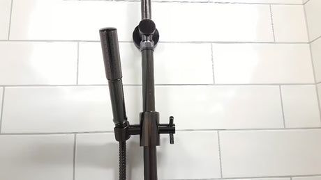 Tušni sistem WF Industrial v obdelavi oljno brušen bron z nadglavno prho 20 cm