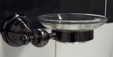 Stenska posoda za milo WF Industrial Dark-Metal v obdelavi oljno brušen bron s stekleno milnico.