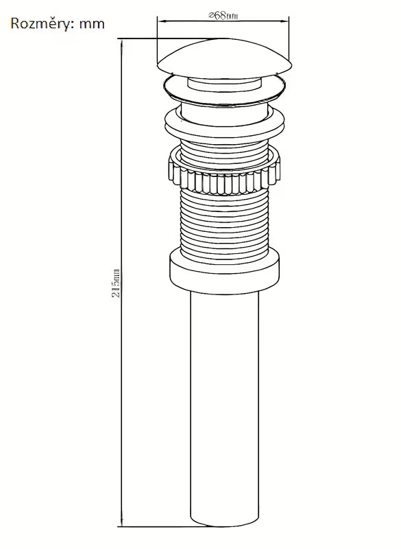 WF Industrial odtok za umivalnik ClicClac brez preliva u dark-metal nijansi brušene bronze