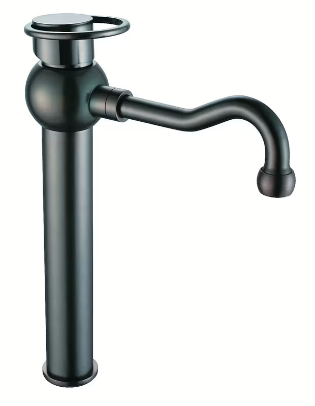 Visoka enoročna umivaonička stoječa slavina WF Industrial u završnoj obradi uljna brušena bronca Dark-Metal.