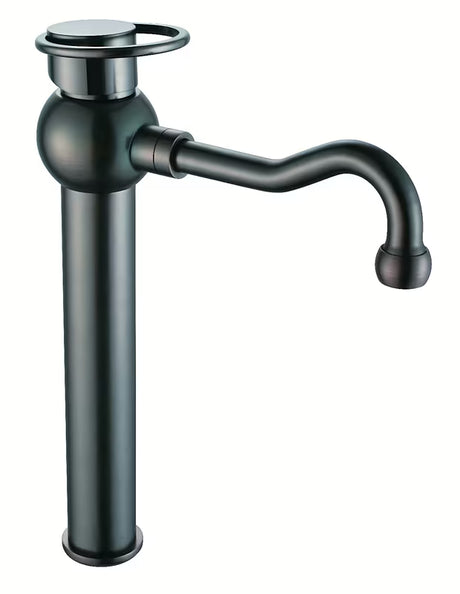 Visoka enoročna umivaonička stoječa slavina WF Industrial u završnoj obradi uljna brušena bronca Dark-Metal.